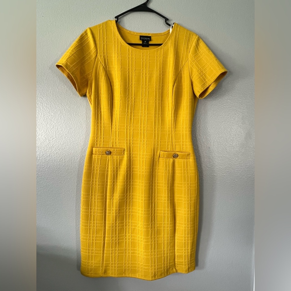 Enfocus Studio Mustard Textured Midi Dress